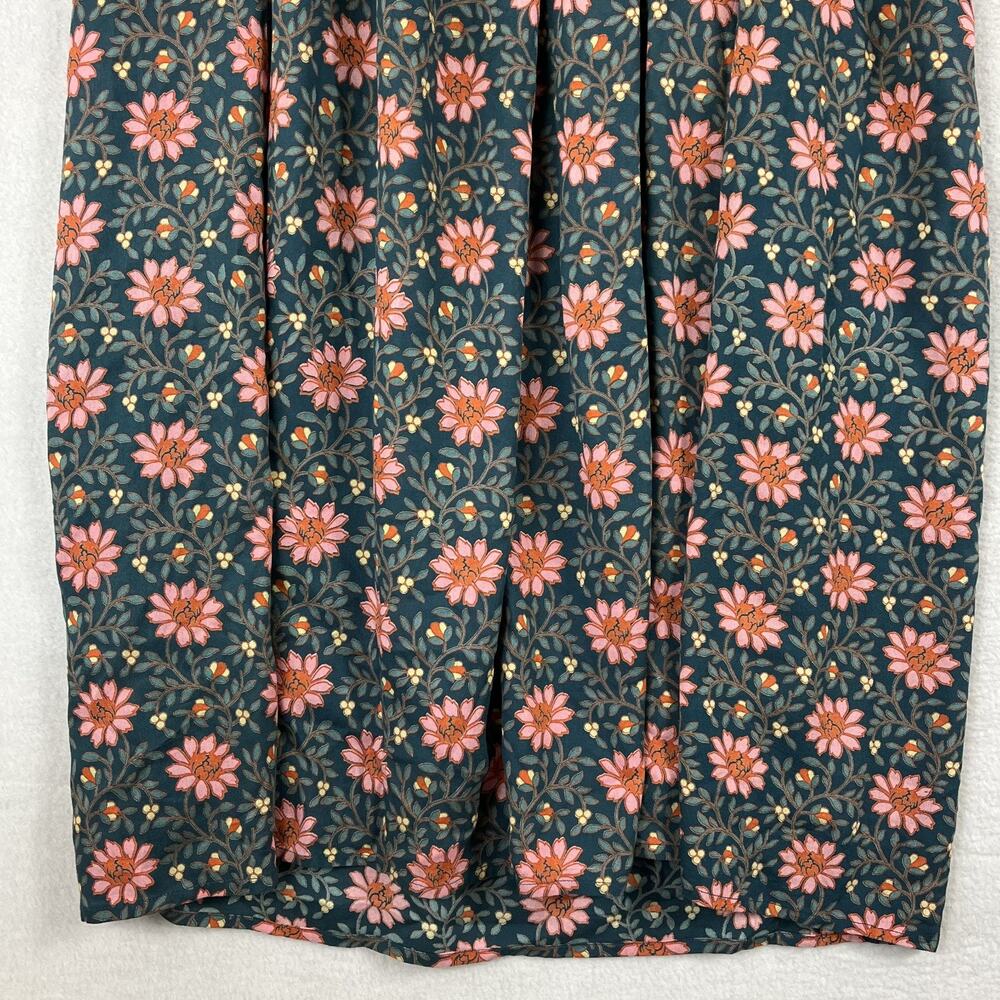 World Market Maxi Dress Women's Size Large Blue/Pink Floral V-Neck Flared Sleeve - Picture 5 of 12
